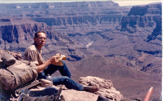 Charlie enjoys lunch in the canyon