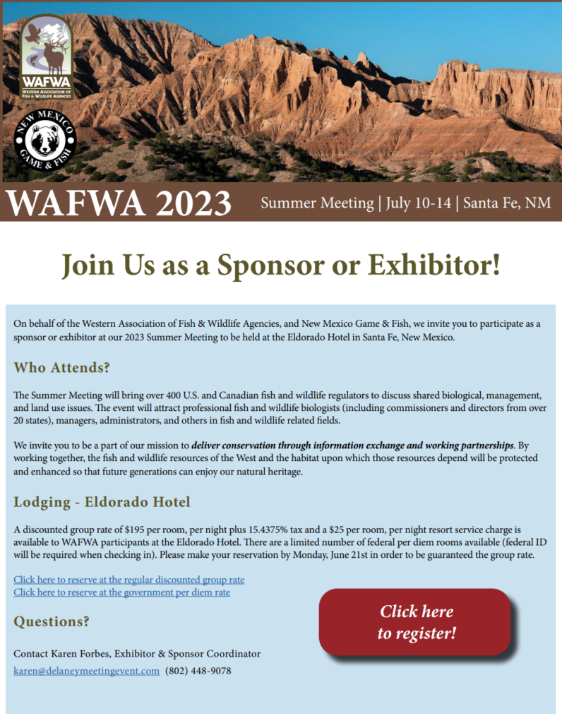 Sponsor / Exhibitor Opportunities WAFWA